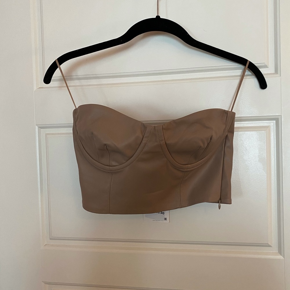 Zara Faux Leather Crop Top